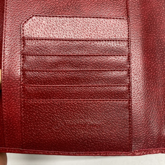 Franklin Covey Red Pebbled Leather Binder Planner - Picture 10 of 17